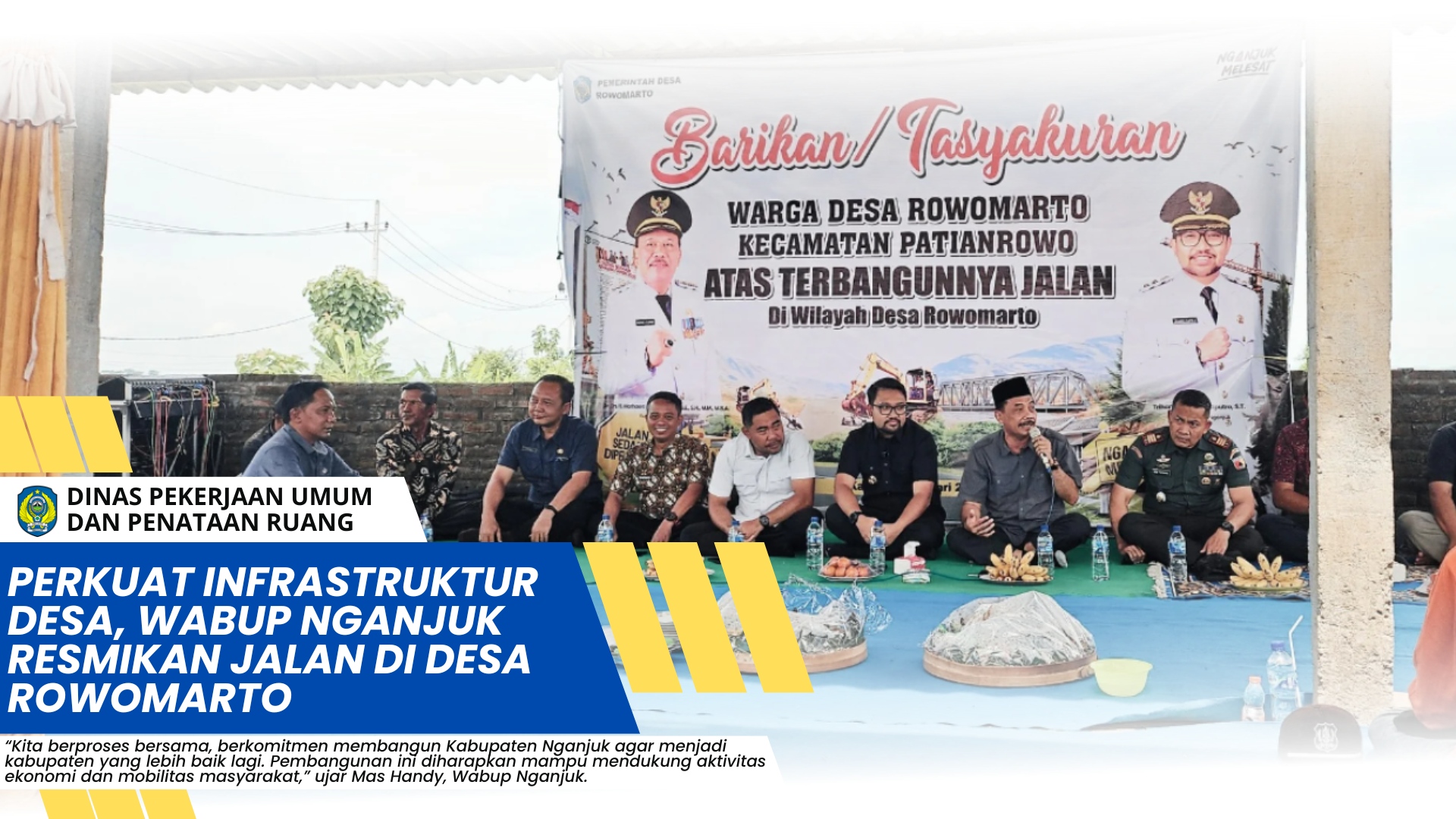 Perkuat Infrastruktur Desa, Wabup Nganjuk Resmikan Jalan di Desa Rowomarto